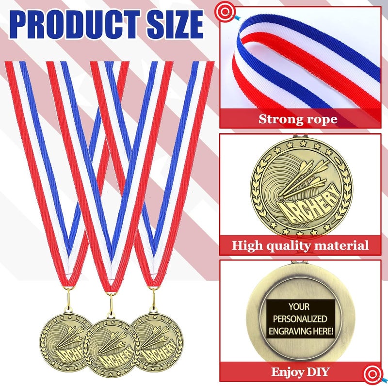 Equsion 36 Pcs 2'' Gold Medals Bulk Volleyball Football Basketball Soccer Baseball Archery Dink Ball Cheer Track Bowling Awards Medals with Ribbons for Sports Participation Winner Gift - Image 3